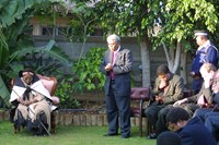 The Archbishop of Cape Town offers a prayer for the nation at the conclusion of the
delegation's audience with the Queen Mother of Swaziland 