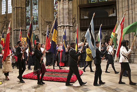 WAbbey -Picture -Partnership _Commonwealth -Day -Service -flag -procession _180312_460x 307