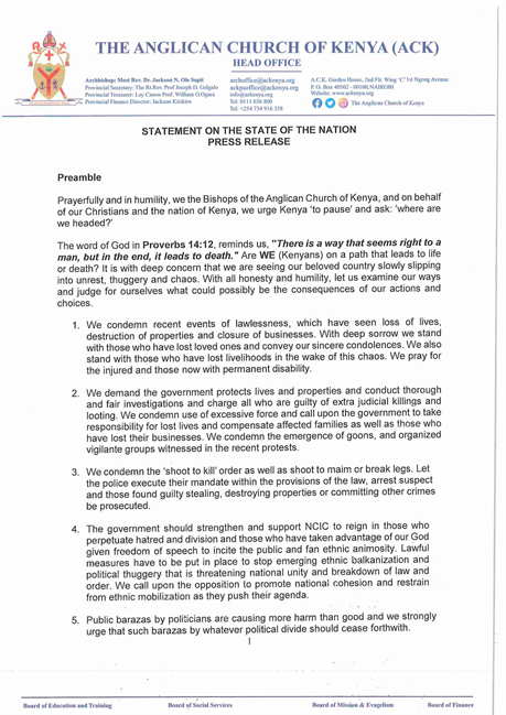 Statement Jackson Ole Sapit 25 Jul 1